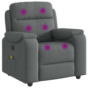 Massagesessel Dunkelgrau Stoff