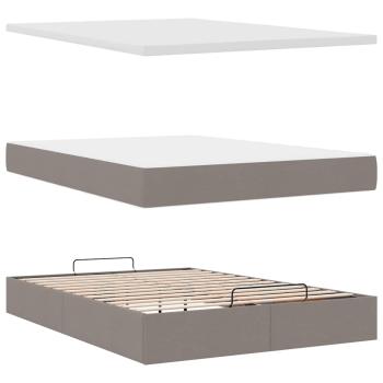Ottoman-Bett mit Matratze Taupe 140x190 cm Stoff