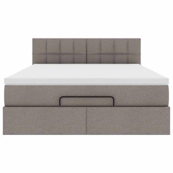Ottoman-Bett mit Matratze Taupe 140x190 cm Stoff