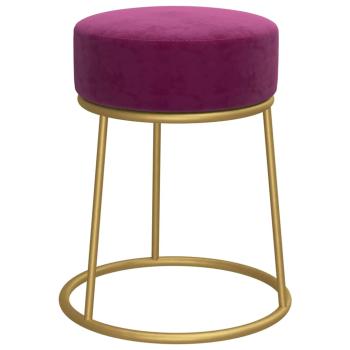 Runder Hocker Violett Samt