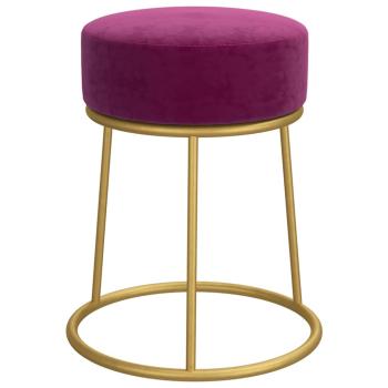 Runder Hocker Violett Samt