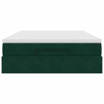 Ottoman-Bett mit Matratze Dunkelgrün 140x190 cm Samt