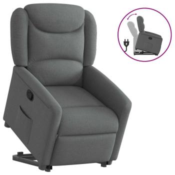 Relaxsessel mit Aufstehhilfe Dunkelgrau Stoff