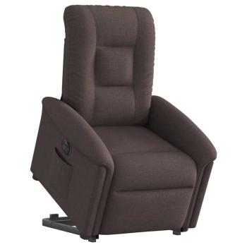 Relaxsessel mit Aufstehhilfe Elektrisch Dunkelbraun Stoff