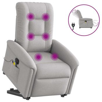 ARDEBO.de - Massagesessel mit Aufstehhilfe Elektrisch Wolkengrau Stoff
