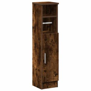 Badezimmerschrank mit Rollenhalter Räuchereiche 20,5x22x90 cm