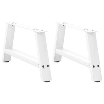 ARDEBO.de - Couchtischbeine A-Form 2 Stk. Weiß 60x(30-31) cm Stahl
