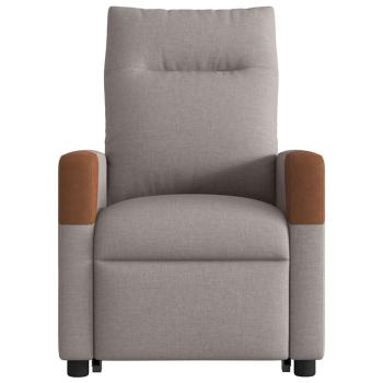 Elektrischer Massagesessel mit Aufstehhilfe Taupe Stoff