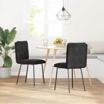 Esszimmerst?hle 2 Stk. Schwarz Samt