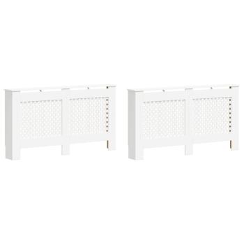 Heizkörperverkleidungen 2 Stk. Weiß 152 x 19 x 81,5 cm MDF