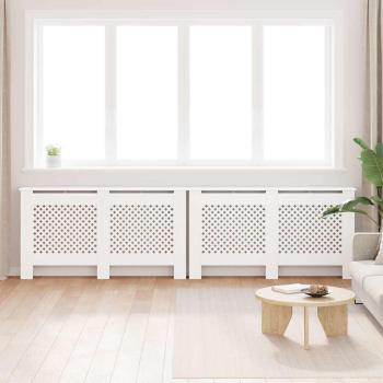 Heizkörperverkleidungen 2 Stk. Weiß 152 x 19 x 81,5 cm MDF