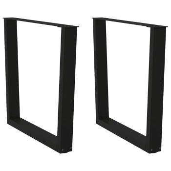 ARDEBO.de - Esstischbeine V-Form 2 Stück Schwarz 80x(72-73,3) cm Stahl