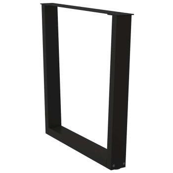 Esstischbeine V-Form 2 Stück Schwarz 80x(72-73,3) cm Stahl