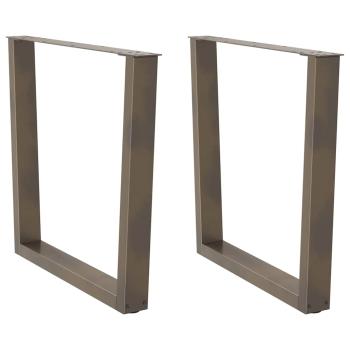 ARDEBO.de - Esstisch Beine V-Form 2 Stück Naturstahl 90x(72-73,3) cm Stahl