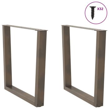 Esstisch Beine V-Form 2 Stück Naturstahl 90x(72-73,3) cm Stahl