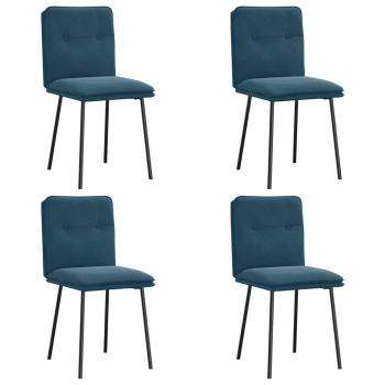 Esszimmerstühle 4 Stk. Blau Samt