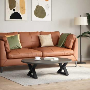 ARDEBO.de - Couchtischbeine 2 Stk. Schwarz 60x(30-31,3) cm Stahl