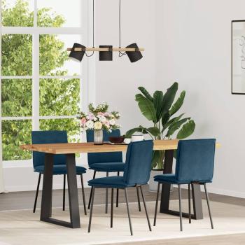 ARDEBO.de - Esszimmerstühle 4 Stk. Blau Samt