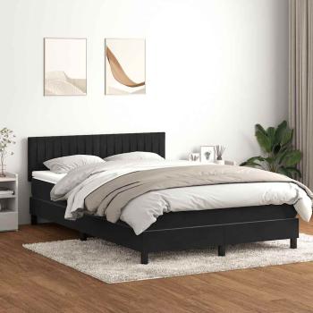 ARDEBO.de - Boxspringbett mit Matratze & LED Schwarz 160x210 cm Samt