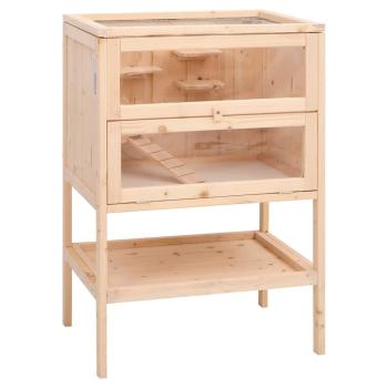 ARDEBO.de - Hamsterkäfig 55 x 40 x 80 cm Massivholz Tanne