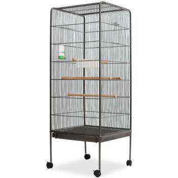 ARDEBO.de - Vogelkäfig Schwarz 54x54x146 cm Stahl