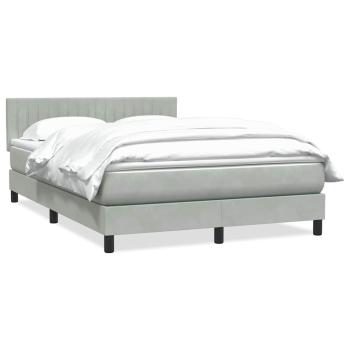 ARDEBO.de - Boxspringbett mit Matratze Hellgrau 160x210 cm Samt