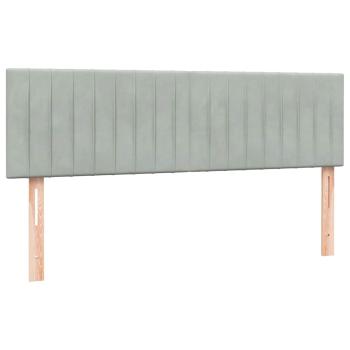 Boxspringbett mit Matratze Hellgrau 160x210 cm Samt