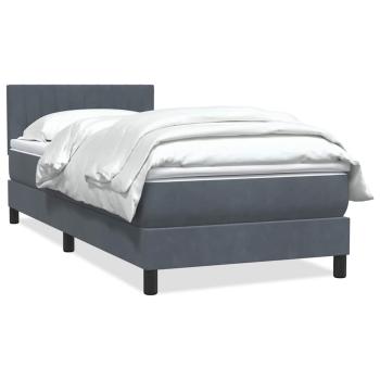 ARDEBO.de - Boxspringbett mit Matratze Dunkelgrau 80x220 cm Samt