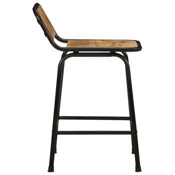Barhocker 2 Stk. 46x35,5x70 cm Raues Mango Massivholz