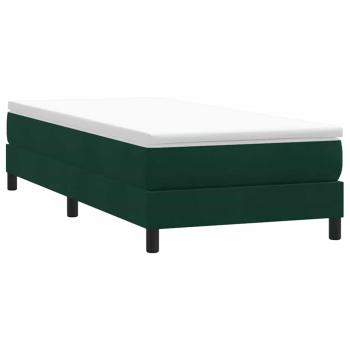 ARDEBO.de - Boxspringbett ohne Matratze Dunkelgrün 80x210 cm Samt