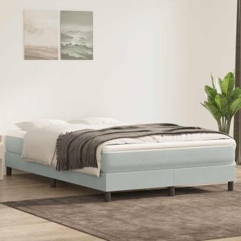Boxspringbett ohne Matratze Hellgrau 160x210 cm Samt