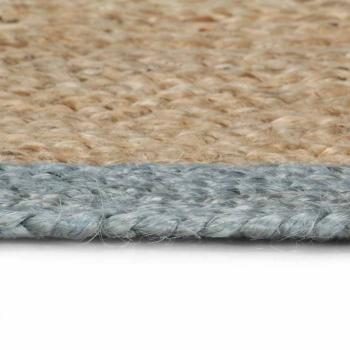 Teppich Handgefertigt Jute mit Olivgrünem Rand 120 cm