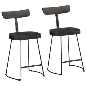 ARDEBO.de - Barhocker 2 Stk. Schwarz 49x43x79 cm Mango Massivholz