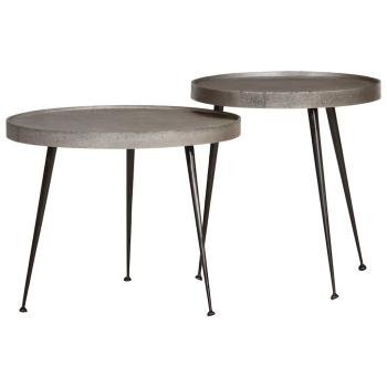 ARDEBO.de - Couchtisch 2 Stk. Silbern Holzwerkstoff