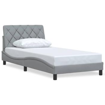 Bettgestell ohne Matratze Hellgrau 100x200 cm Stoff