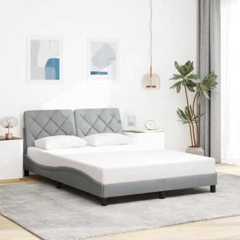 ARDEBO.de - Bettgestell ohne Matratze Hellgrau 140x190 cm Stoff