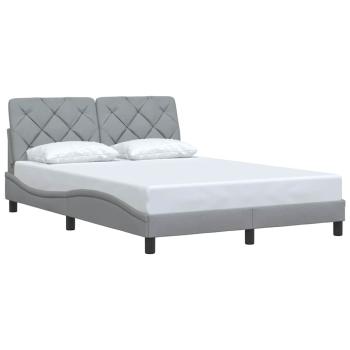 Bettgestell ohne Matratze Hellgrau 140x190 cm Stoff