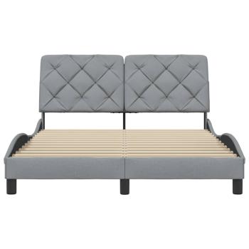 Bettgestell ohne Matratze Hellgrau 140x190 cm Stoff