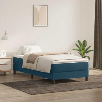 ARDEBO.de - Boxspringbett ohne Matratze Dunkelblau 100x220 cm Samt