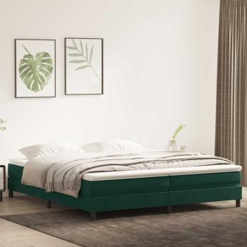 ARDEBO.de - Boxspringbett ohne Matratze Dunkelgrün 200x210 cm Samt