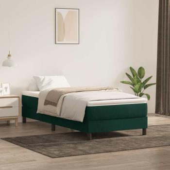 ARDEBO.de - Boxspringbett mit Matratze Dunkelgrün 80x220 cm Samt