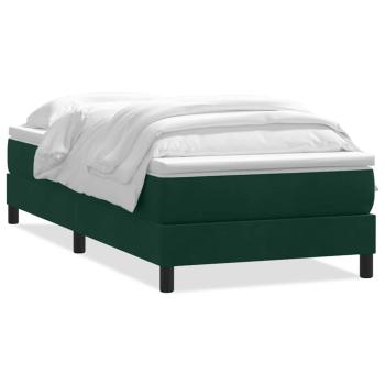 Boxspringbett mit Matratze Dunkelgrün 80x220 cm Samt