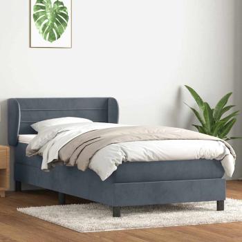 ARDEBO.de - Boxspringbett mit Matratze Dunkelgrau 80x210 cm Samt