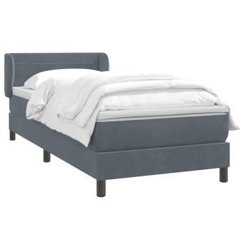 Boxspringbett mit Matratze Dunkelgrau 80x210 cm Samt