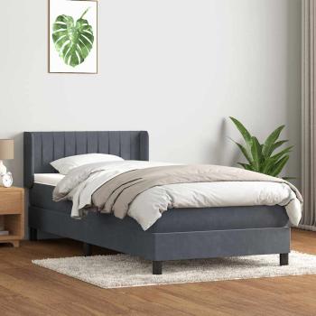 ARDEBO.de - Boxspringbett mit Matratze Dunkelgrau 80x220 cm Samt