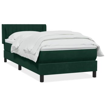 Boxspringbett mit Matratze Dunkelgrün 80x220 cm Samt
