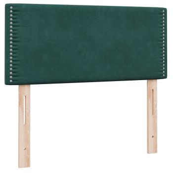 Boxspringbett mit Matratze Dunkelgrün 80x220 cm Samt