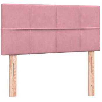 Boxspringbett mit Matratze Rosa 80x220 cm Samt