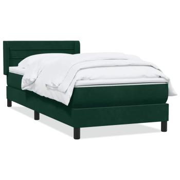 Boxspringbett mit Matratze Dunkelgrün 80x220 cm Samt