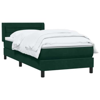 Boxspringbett mit Matratze Dunkelgrün 80x220 cm Samt